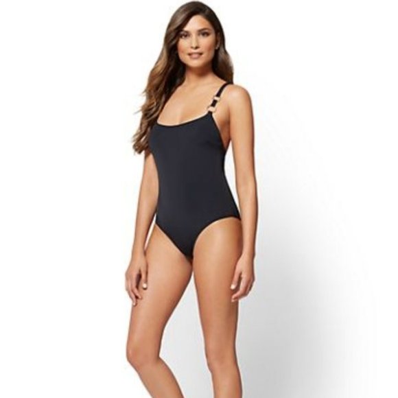 Eva Mendes for New York & Company Halter One Piece Swimsuit XL - Picture 1 of 3